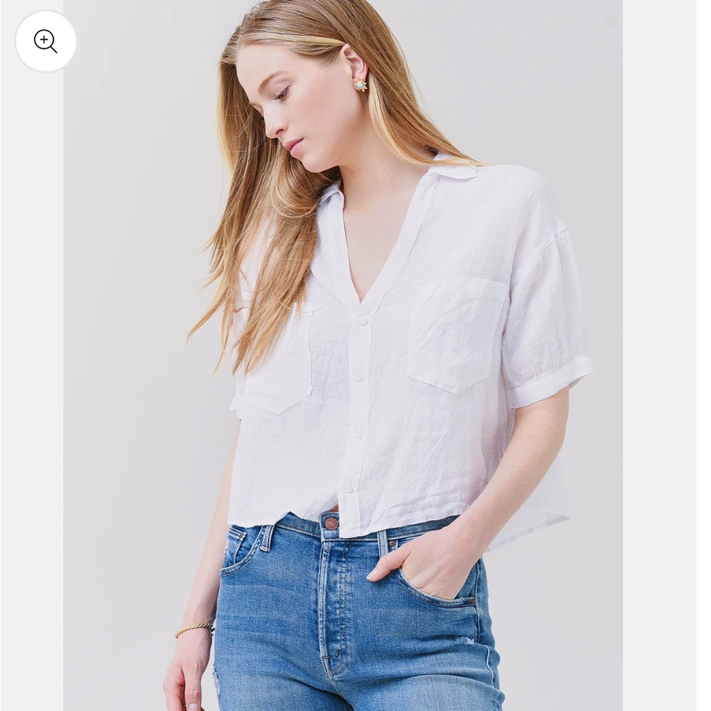 100% linen button down shirt